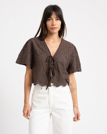 TILTIL Birke Top Embroidery Brown - Things I Like Things I Love