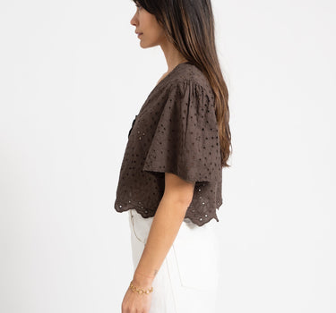 TILTIL Birke Top Embroidery Brown - Things I Like Things I Love