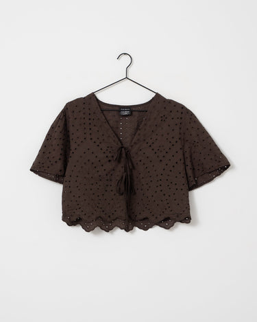 TILTIL Birke Top Embroidery Brown - Things I Like Things I Love