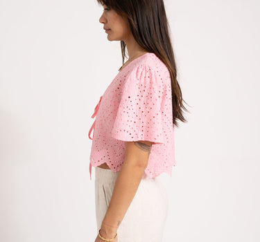 TILTIL Birke Top Embroidery Pastel Pink - Things I Like Things I Love