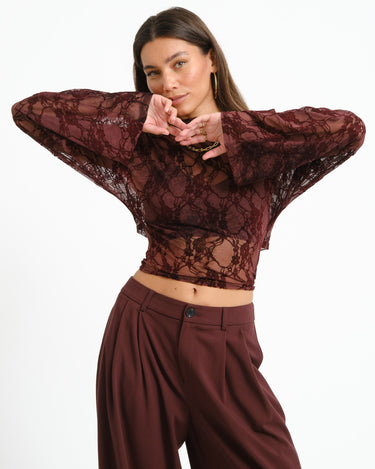 TILTIL Blair Lace Longsleeve Bordeaux - Things I Like Things I Love
