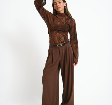 TILTIL Blair Lace Longsleeve Bruin - Things I Like Things I Love
