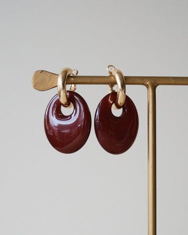 TILTIL Blaire Earrings Gold Bordeaux - Things I Like Things I Love