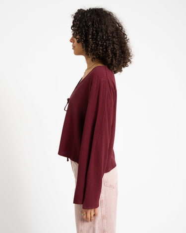 TILTIL Blaire Linen Blouse Bordeaux - Things I Like Things I Love