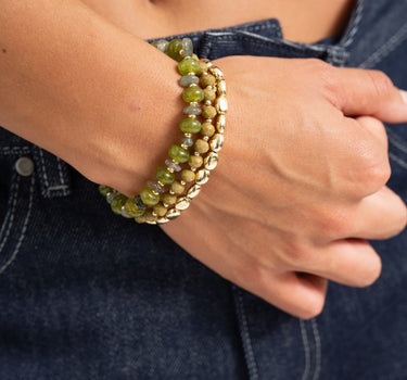 TILTIL Bracelet Set Crystal Green Gold - Things I Like Things I Love