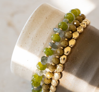 TILTIL Bracelet Set Crystal Green Gold - Things I Like Things I Love