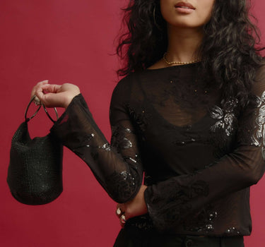 TILTIL Bucket Rhinestone Bag Black - Things I Like Things I Love