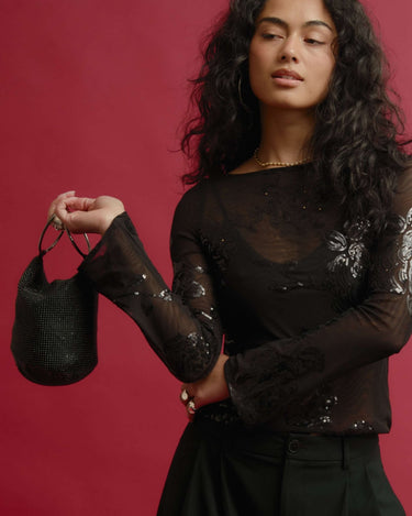 TILTIL Bucket Rhinestone Bag Black - Things I Like Things I Love