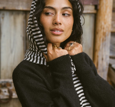 TILTIL Cassy Cashmere Scarf Stripe Black - Things I Like Things I Love