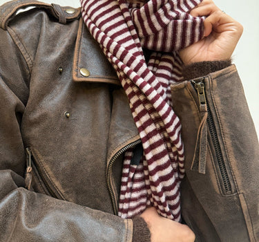 TILTIL Cassy Cashmere Scarf Stripe Red - Things I Like Things I Love