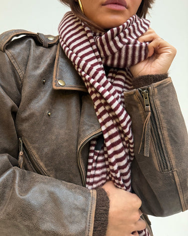 TILTIL Cassy Cashmere Scarf Stripe Red - Things I Like Things I Love