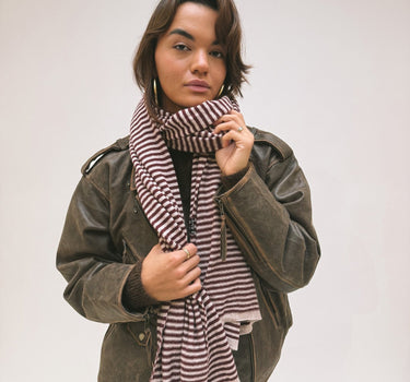 TILTIL Cassy Cashmere Scarf Stripe Red - Things I Like Things I Love