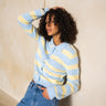TILTIL Cela Striped Polo Cardigan Yellow Blue - Things I Like Things I Love