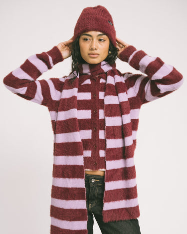 TILTIL Cela Striped Scarf Bordeaux - Things I Like Things I Love