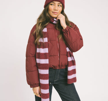 TILTIL Cela Striped Scarf Bordeaux - Things I Like Things I Love