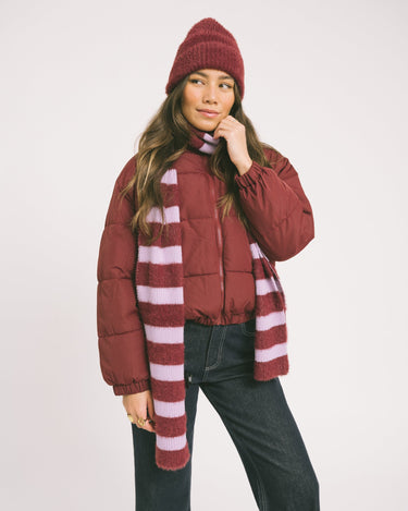TILTIL Cela Striped Scarf Bordeaux - Things I Like Things I Love