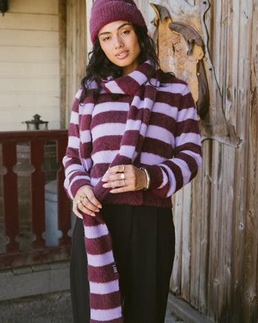 TILTIL Cela Striped Scarf Bordeaux - Things I Like Things I Love