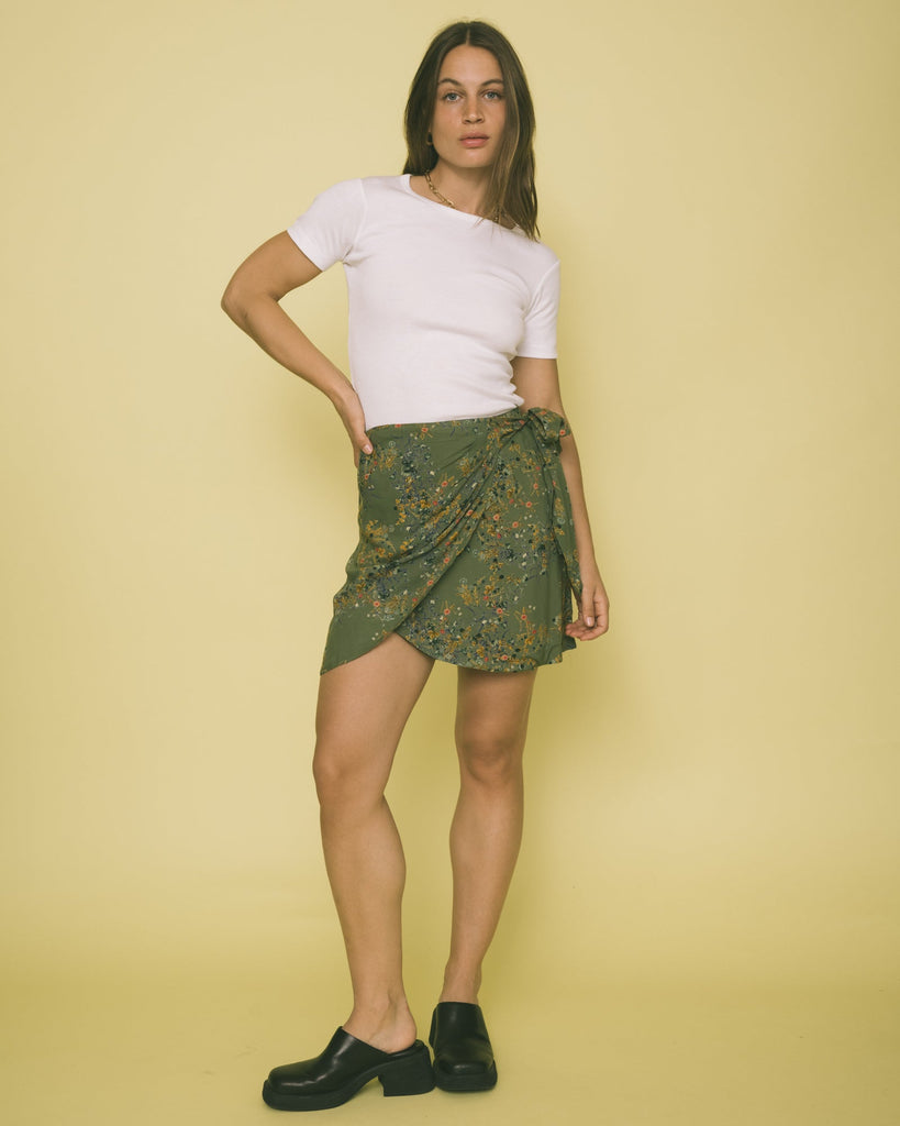 TILTIL Celine Skirt Green Flower Print - Things I Like Things I Love