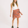 TILTIL Celine Wrap Skirt Brick Flower One Size - Things I Like Things I Love