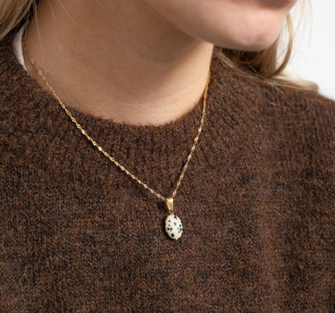 TILTIL Charm Goldplated Beige Stone Dalmatian Jasper - Things I Like Things I Love