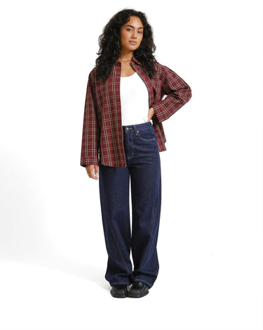 TILTIL Checkered Quinty Blouse Bordeaux - Things I Like Things I Love