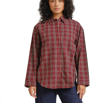 TILTIL Checkered Quinty Blouse Bordeaux - Things I Like Things I Love
