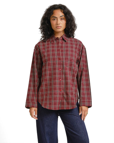TILTIL Checkered Quinty Blouse Bordeaux - Things I Like Things I Love
