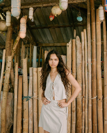 TILTIL Claire Linen Gilet Beige - Things I Like Things I Love