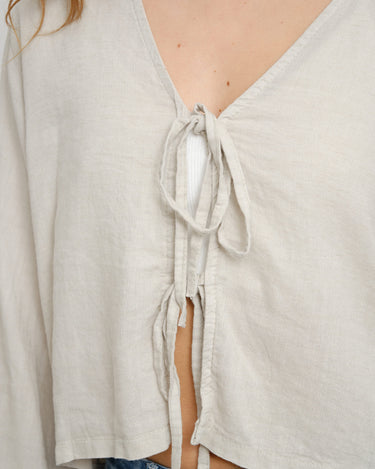 TILTIL Claire Linen Top Beige - Things I Like Things I Love