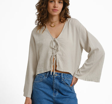 TILTIL Claire Linen Top Beige - Things I Like Things I Love