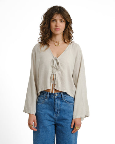 TILTIL Claire Linen Top Beige - Things I Like Things I Love