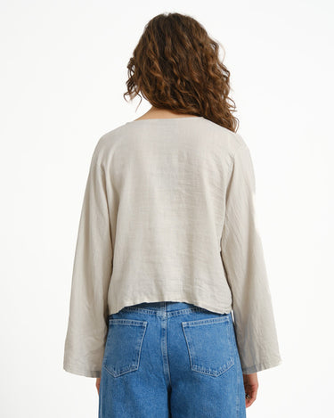 TILTIL Claire Linen Top Beige - Things I Like Things I Love