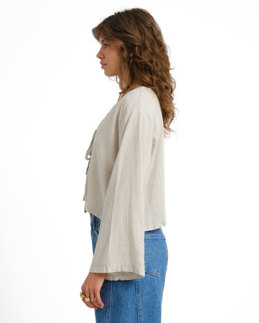 TILTIL Claire Linen Top Beige - Things I Like Things I Love