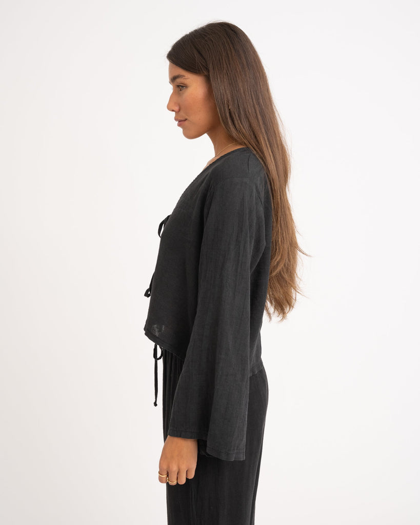 TILTIL Claire Linen Top Black - Things I Like Things I Love