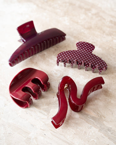 TILTIL Claw Clip Polkadot Bordeaux - Things I Like Things I Love