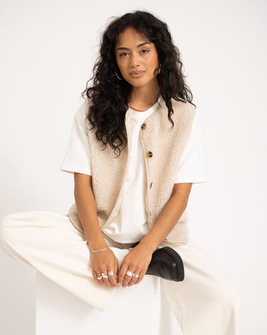 TILTIL Coco Gilet Teddy Ecru One Size - Things I Like Things I Love