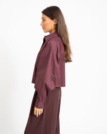 TILTIL Cropped Lizzy Blouse Bordeaux - Things I Like Things I Love
