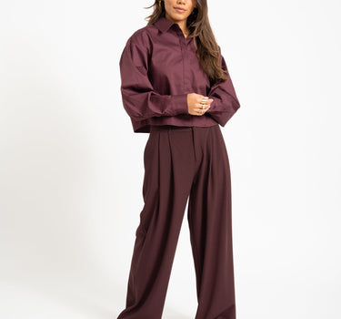 TILTIL Cropped Lizzy Blouse Bordeaux - Things I Like Things I Love