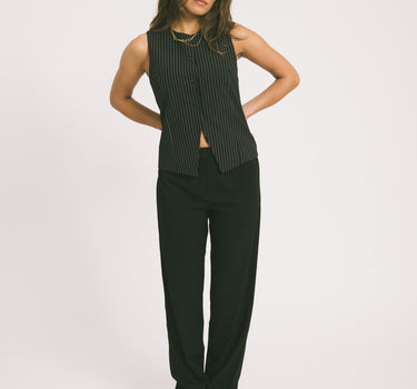TILTIL Dana Gilet Black Pinstripe - Things I Like Things I Love