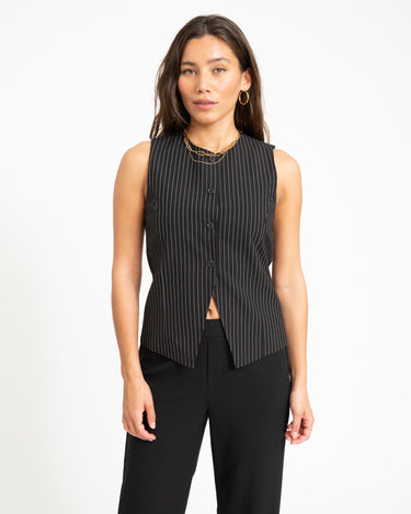 TILTIL Dana Gilet Black Pinstripe - Things I Like Things I Love