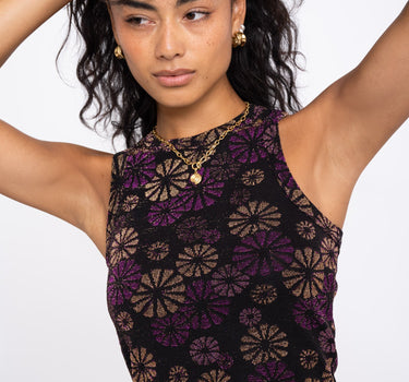 TILTIL Dani Top Black Flower Pink Gold - Things I Like Things I Love