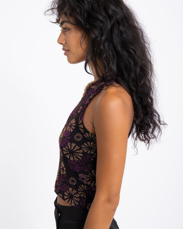 TILTIL Dani Top Black Flower Pink Gold - Things I Like Things I Love