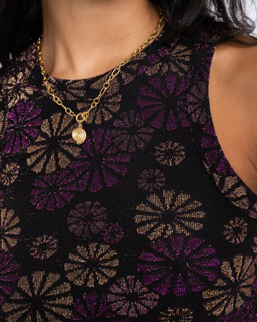 TILTIL Dani Top Black Flower Pink Gold - Things I Like Things I Love