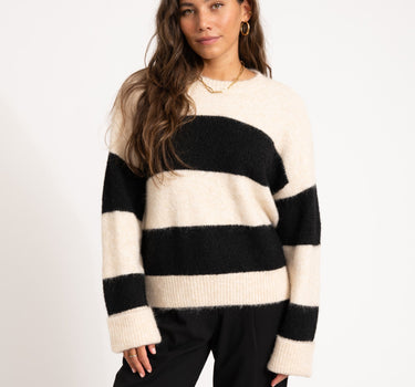 TILTIL Dee Oversized Striped Pullover Beige - Things I Like Things I Love