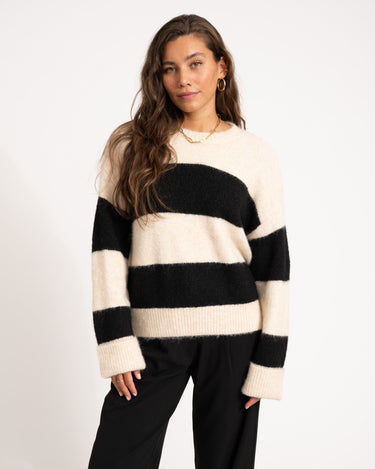 TILTIL Dee Oversized Striped Pullover Beige - Things I Like Things I Love