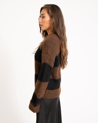 TILTIL Dee Oversized Striped Pullover Brown - Things I Like Things I Love