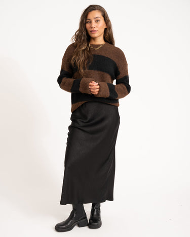 TILTIL Dee Oversized Striped Pullover Brown - Things I Like Things I Love