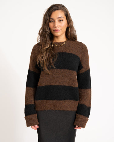 TILTIL Dee Oversized Striped Pullover Brown - Things I Like Things I Love