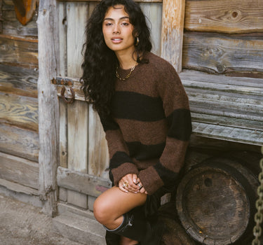 TILTIL Dee Oversized Striped Pullover Brown - Things I Like Things I Love