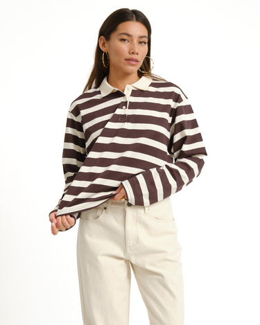 TILTIL Doka Polo Long Sleeve Bruin - Things I Like Things I Love
